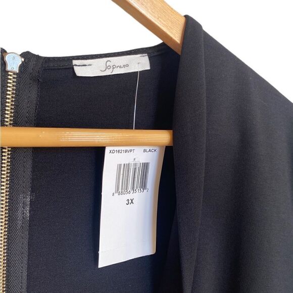 Soprano Fit and Flair Dress Black Size 3X NWT - Picture 3 of 5